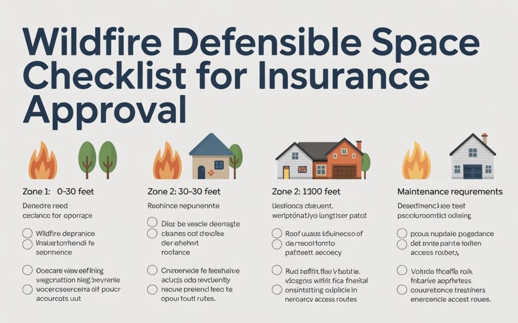 wildfire defensible space checklist insurance