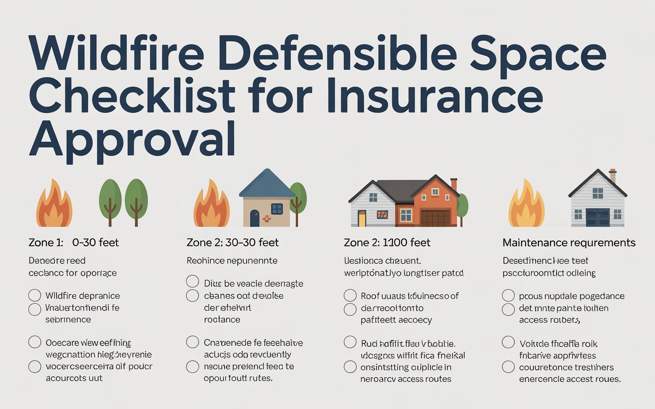 wildfire defensible space checklist insurance